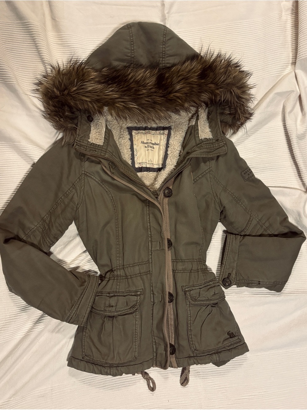Vintage Abercrombie & Fitch Faux Fur Trim Jacket